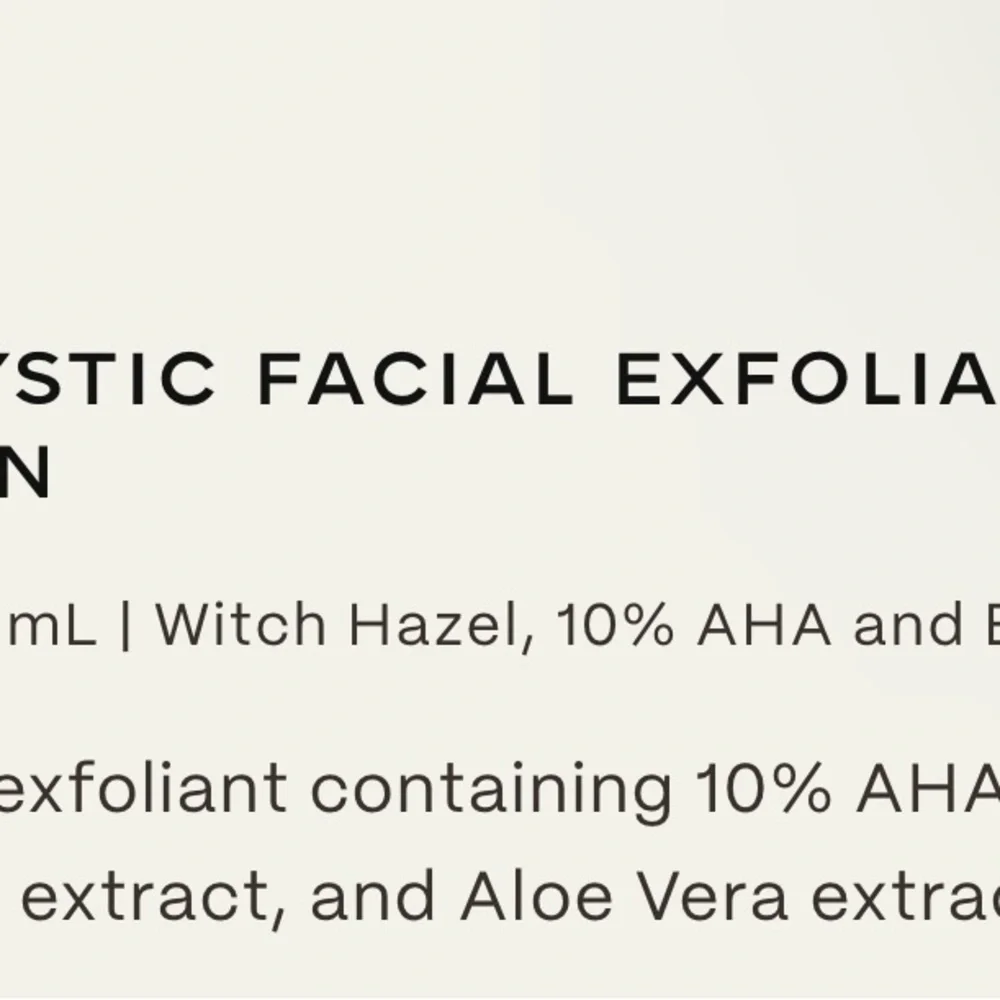 Twentynine Palms - Mesa Mystic Facial Exfoliating Solution 3.4 fl oz. NIB